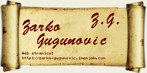 Žarko Gugunović vizit kartica